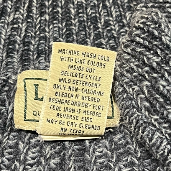 LL BEAN Blue Full Zip Sweater Cardigan Sz M Men's Jacket Marled Cotton  Casual - Picture 11 of 14